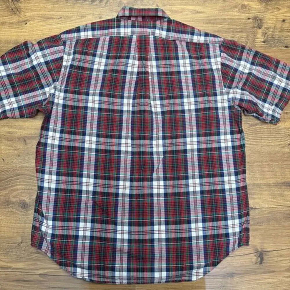 Polo Ralph Lauren Men Large Blaire Plaid Button Down Preppy Equestrian Old Money
